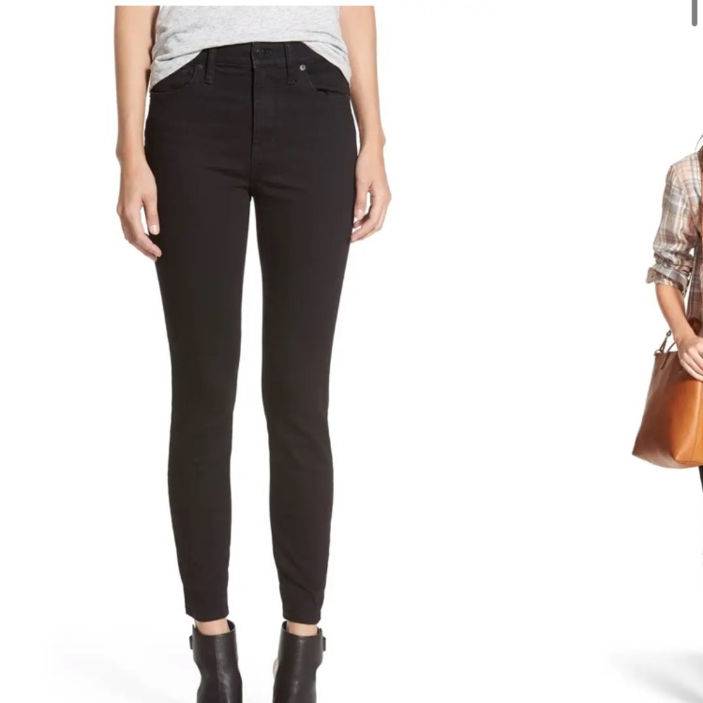 Madewell 9” black high riser skinny skinny jeans